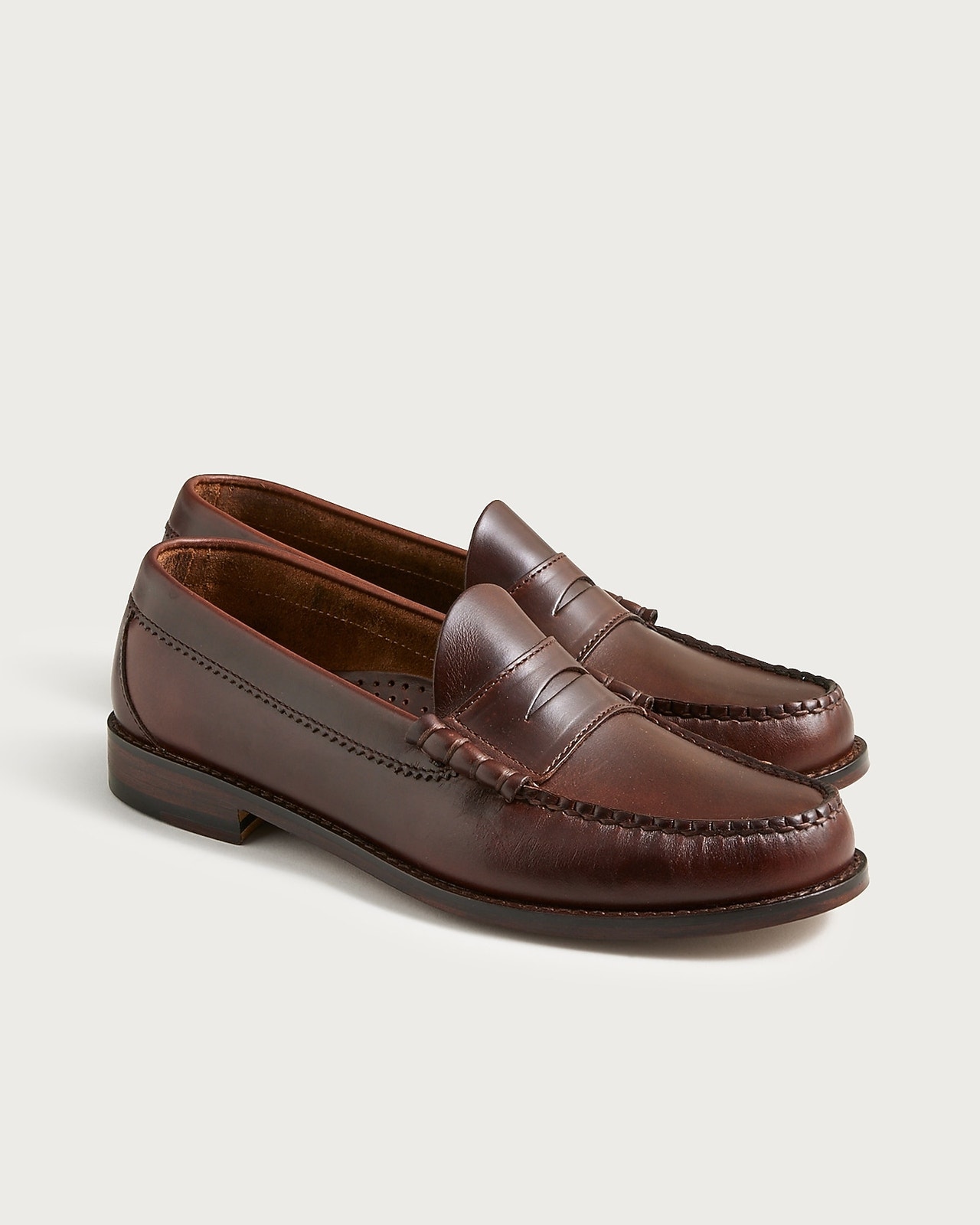J. Crew Men's Camden Loafers Shoes Leather Soles Whiskey Brown Size 9.5 Nwob